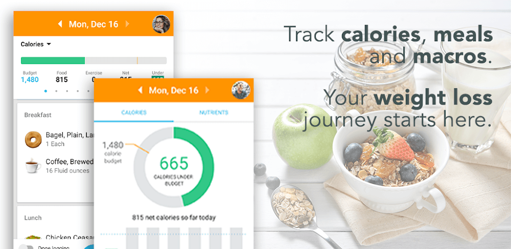 Cover Image of Calorie Counter by Lose It! v16.4.300 MOD APK (Subscribed Unlocked)